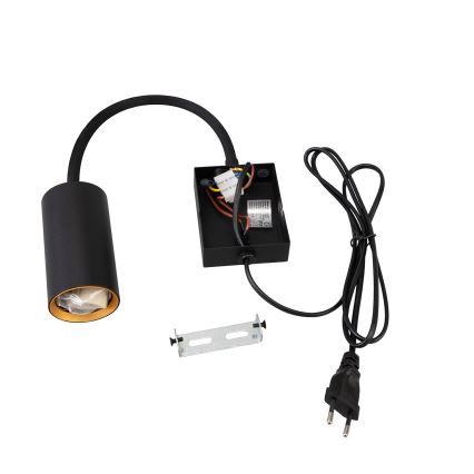 Brilagi - Lampe murale flexible avec interrupteur SELE 1xGU10/30W/230V noir/doré