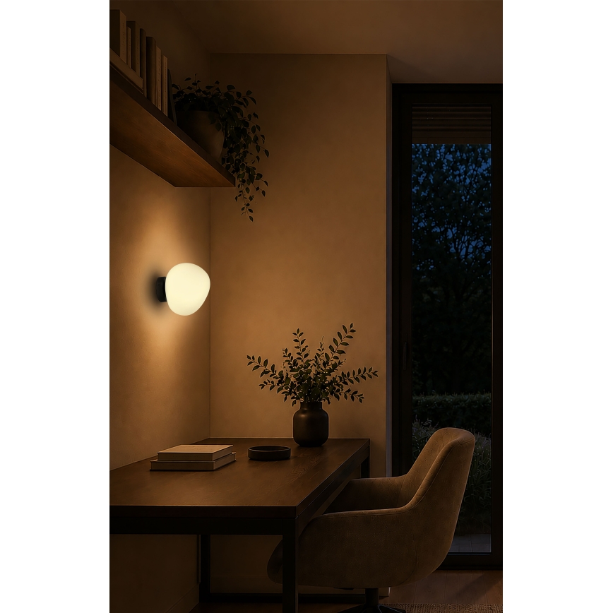 BRILAGI - Applique murale PEBBLES 1xE27/40W/230V Ø 20 cm noire