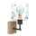 Brilagi - Applique murale pour enfant BOBO WOOD 1xE27/25W/230V chêne/noir/blanc/bleu/à motif oursons