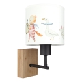 Brilagi - Applique murale pour enfants BOBO WOOD 1xE27/25W/230V chêne/noir/blanc/animaux