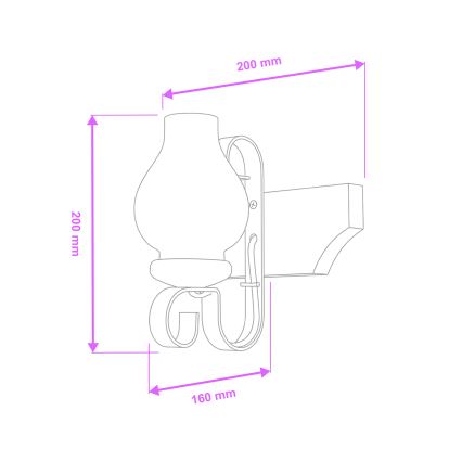Brilagi - Applique murale QUEEN 1xE14/40W/230V hêtre/crème