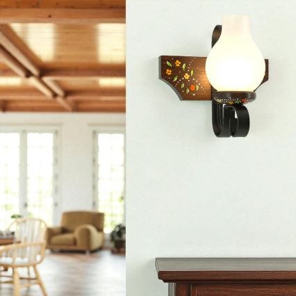 Brilagi - Applique murale QUEEN 1xE14/40W/230V hêtre/wengé