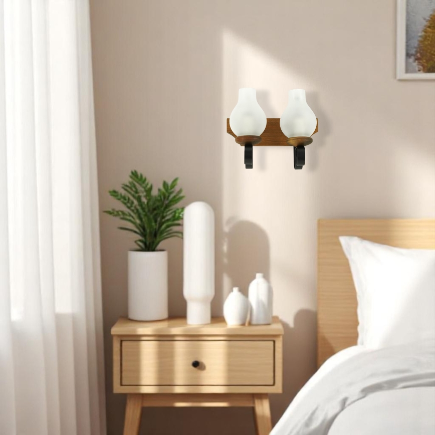 Brilagi - Applique murale QUEEN 2xE14/40W/230V hêtre