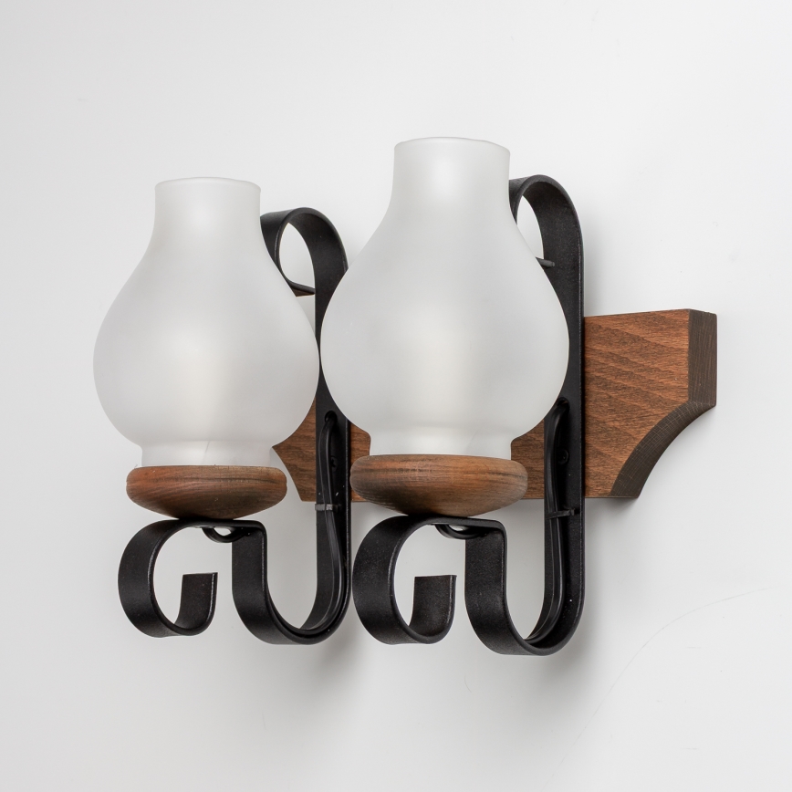 Brilagi - Applique murale QUEEN 2xE14/40W/230V hêtre/noyer