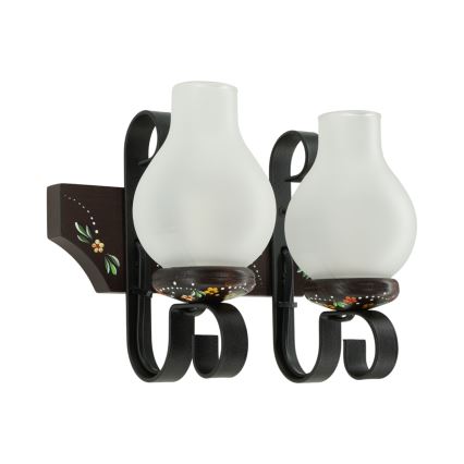 Brilagi - Applique murale QUEEN 2xE14/40W/230V hêtre/wengé