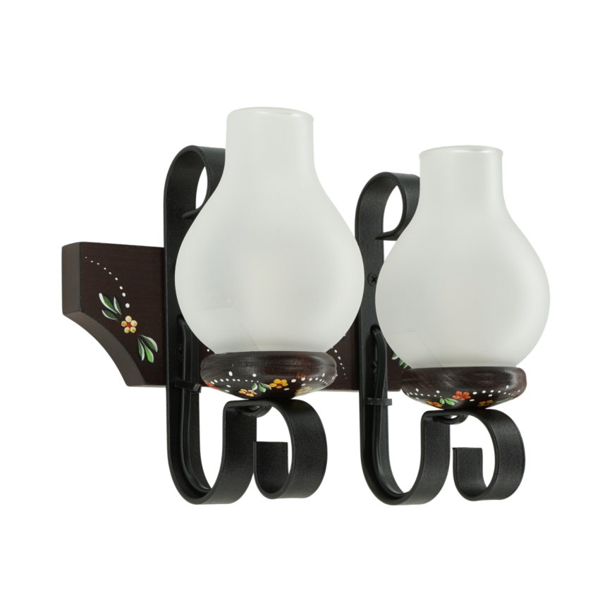 Brilagi - Applique murale QUEEN 2xE14/40W/230V hêtre/wengé