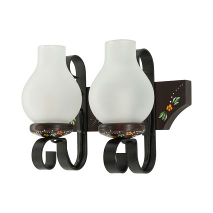 Brilagi - Applique murale QUEEN 2xE14/40W/230V hêtre/wengé