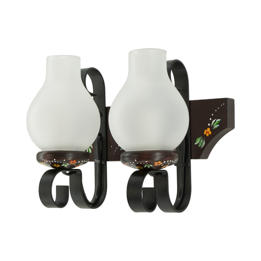 Brilagi - Applique murale QUEEN 2xE14/40W/230V hêtre/wengé