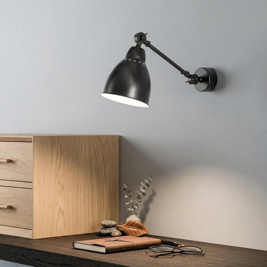 BRILAGI - Applique murale QUILL 1xE27/40W/230V 40 cm noire