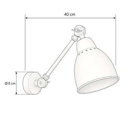 BRILAGI - Applique murale QUILL 1xE27/40W/230V 40 cm noire