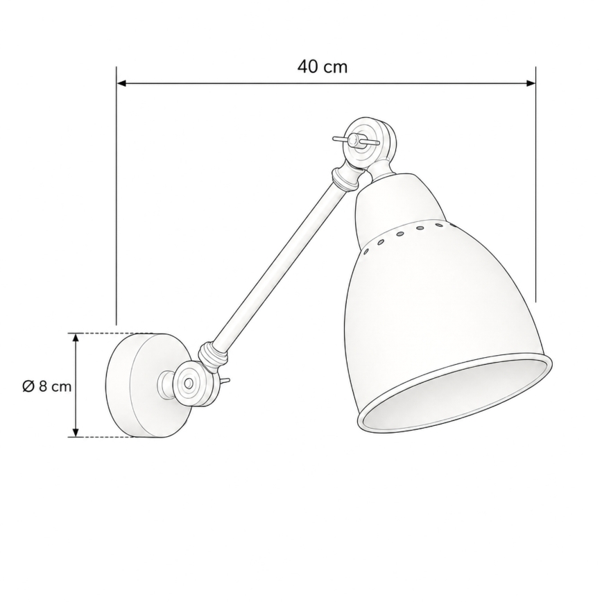 BRILAGI - Applique murale QUILL 1xE27/40W/230V 40 cm noire