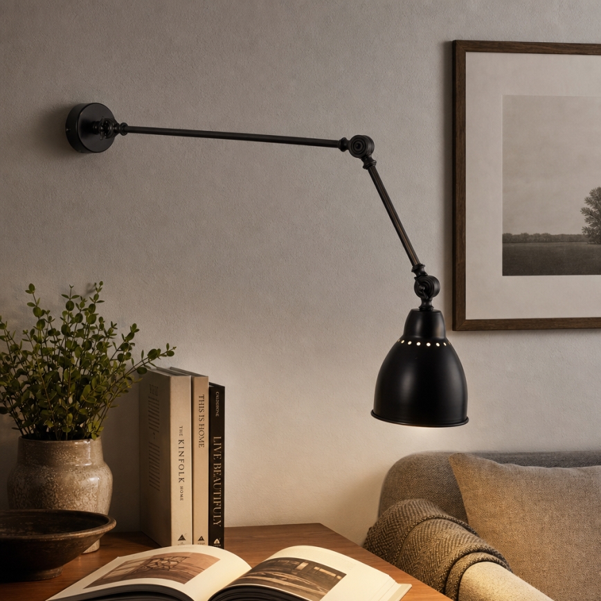 Brilagi - Applique murale QUILL 1xE27/40W/230V 83 cm noire