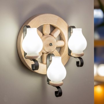 Brilagi - Applique murale ROATA APLICA 3xE14/40W/230V finition chêne