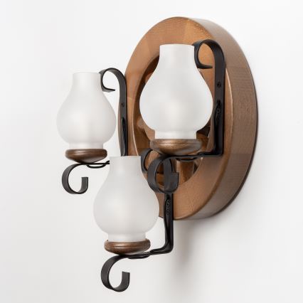 Brilagi - Applique murale ROATA APLICA 3xE14/40W/230V hêtre/noyer