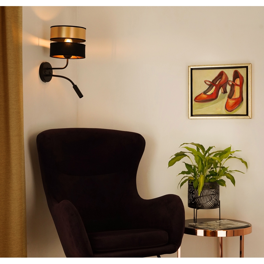 Brilagi - Applique murale ROYAL 1xE27/15W/230V + 1xG9/3W noir/doré