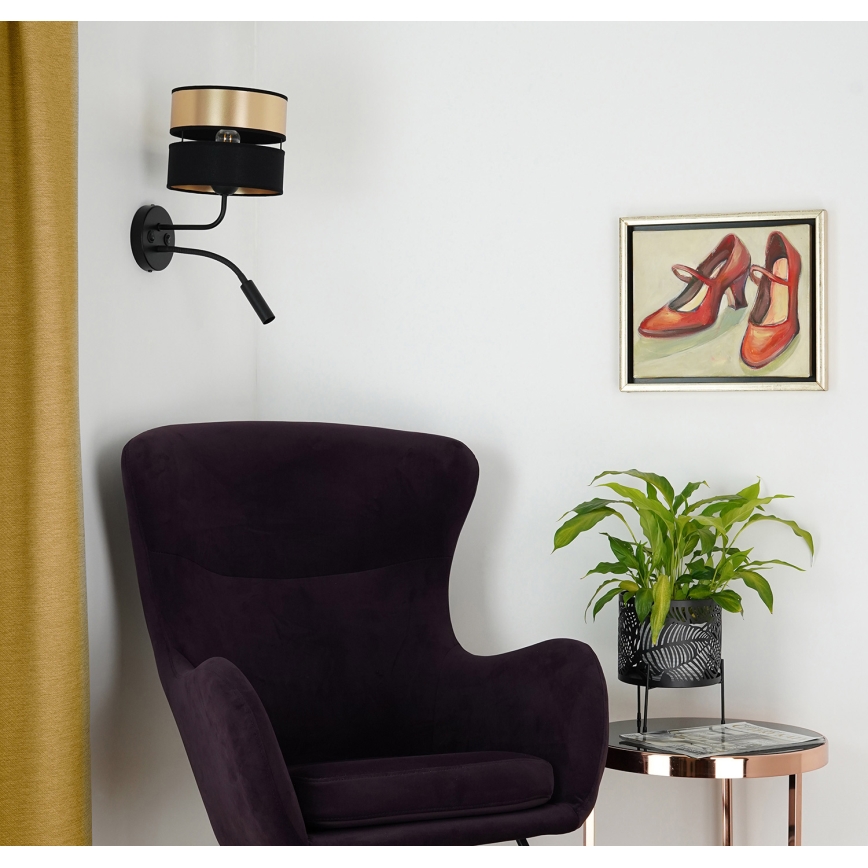 Brilagi - Applique murale ROYAL 1xE27/15W/230V + 1xG9/3W noir/doré
