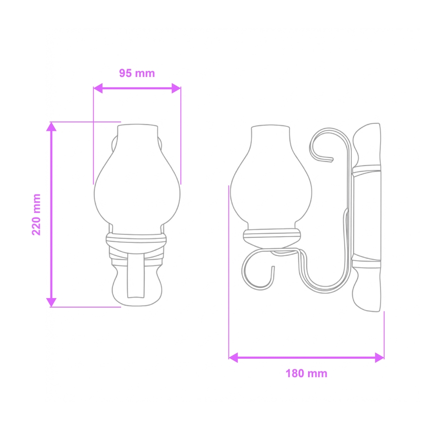 Brilagi - Applique murale RUSTIC 1xE14/40W/230V hêtre/noyer