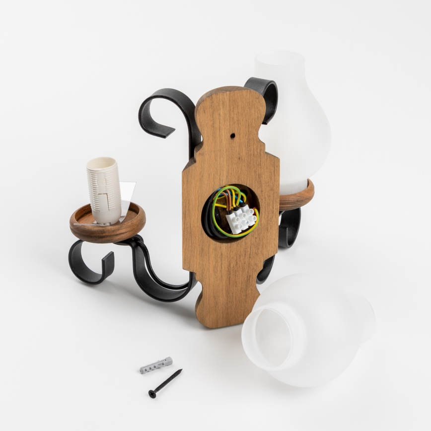 Brilagi - Applique murale RUSTIC 2xE14/40W/230V hêtre