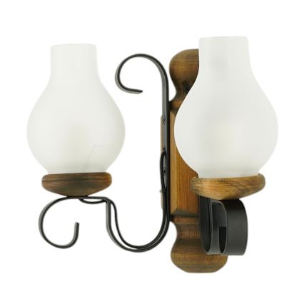 Brilagi - Applique murale RUSTIC 2xE14/40W/230V hêtre/noyer