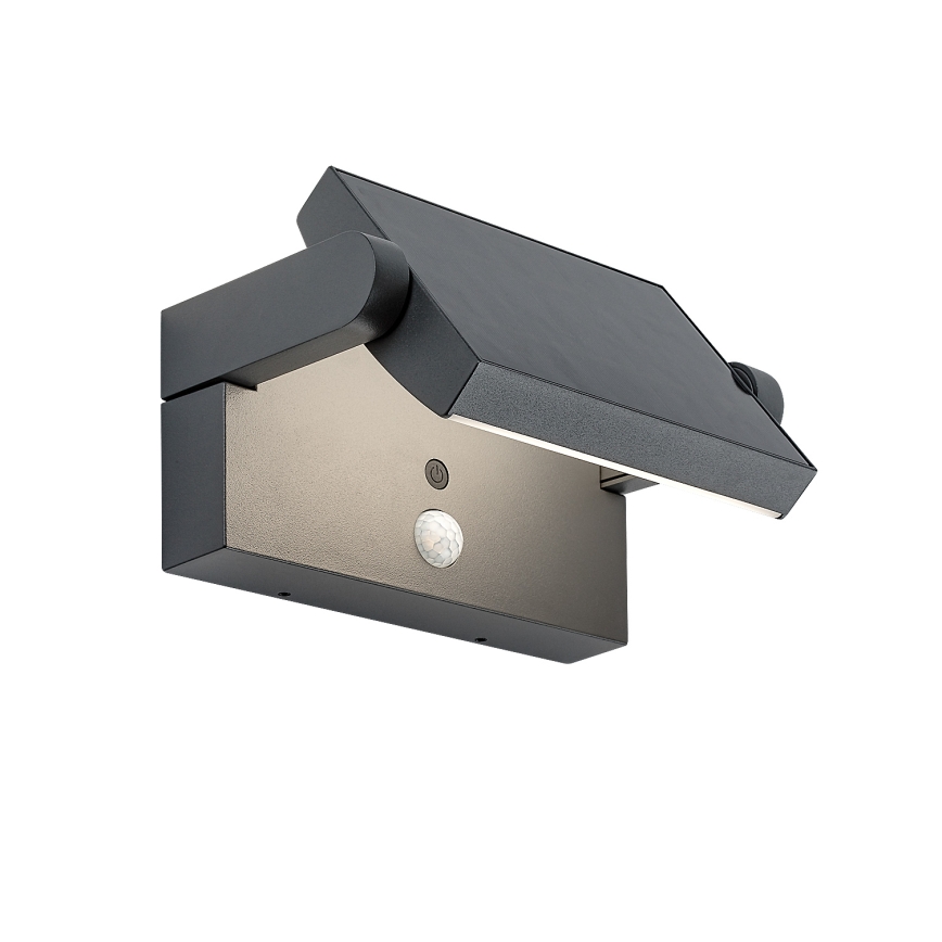 Brilagi - Applique murale solaire avec détecteur de mouvement et de crépuscule ANKLE LED/10W/3,7V 3000 mAh 3000K IP65 anthracite