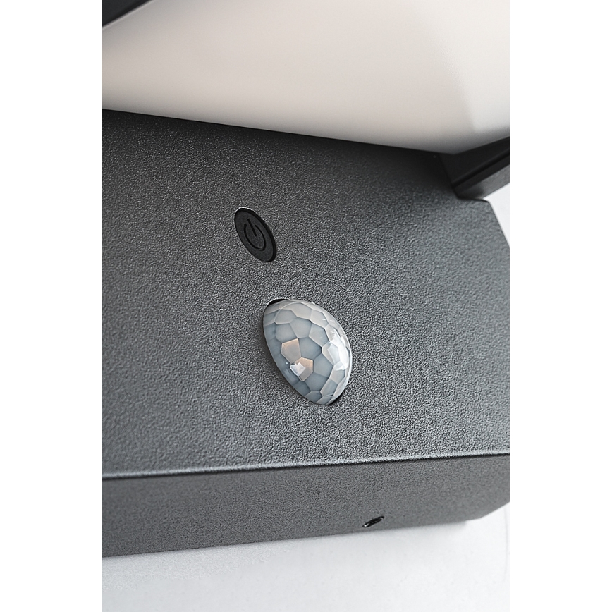 Brilagi - Applique murale solaire avec détecteur de mouvement et de crépuscule ANKLE LED/10W/3,7V 3000 mAh 3000K IP65 anthracite