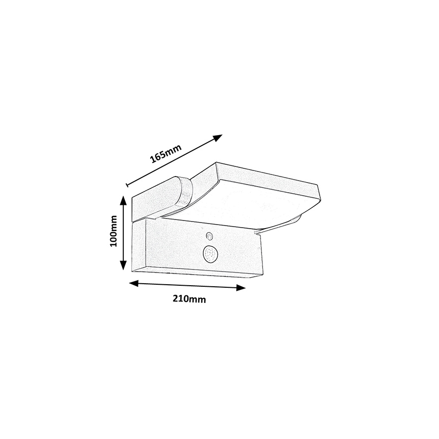 Brilagi - Applique murale solaire avec détecteur de mouvement et de crépuscule ANKLE LED/10W/3,7V 3000 mAh 4000K IP65 anthracite