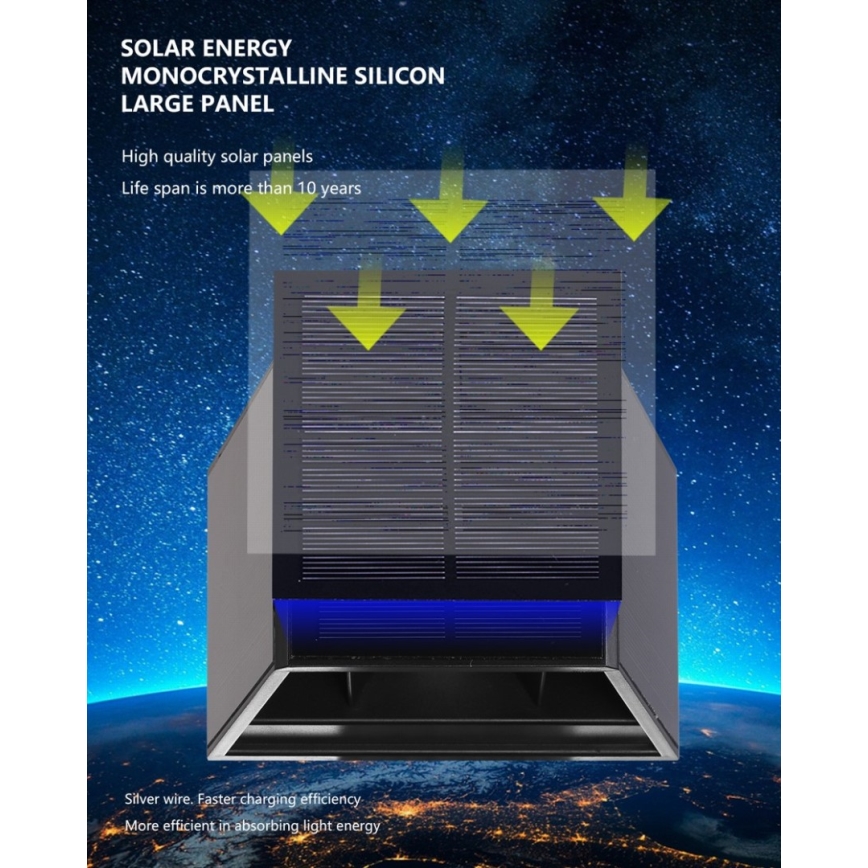 Brilagi - Applique murale solaire SOLAR CUBE LED/2W/3,2V 1300 mAh IP54