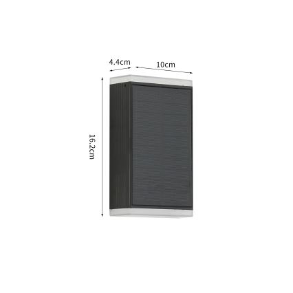 Brilagi - Applique murale solaire SOLEIL GUARD LED/2W/3,7V 2000 mAh IP45