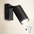 Brilagi - Applique murale spot LED RGBW dimmable avec interrupteur SELE 1xGU10/4,8W/230V 3000K noir + télécommande