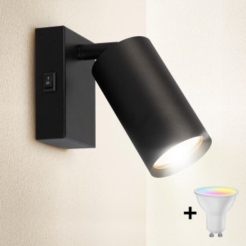 Brilagi - Applique murale spot LED RGBW dimmable SELE 1xGU10/4,8W/230V 3000K noir + télécommande
