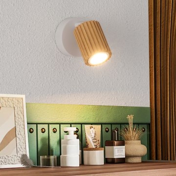 Brilagi - Applique murale spot MODERN WOOD 1xGU10/8W/230V bois d'hévéa/blanc