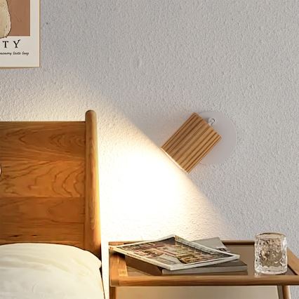 Brilagi - Applique murale spot MODERN WOOD 1xGU10/8W/230V bois d'hévéa/blanc