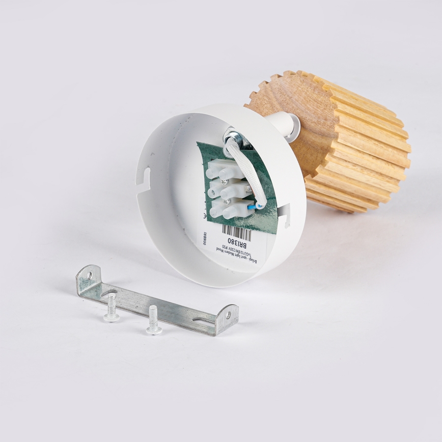Brilagi - Applique murale spot MODERN WOOD 1xGU10/8W/230V bois d'hévéa/blanc