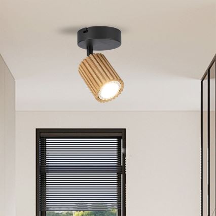 Brilagi - Applique murale spot MODERN WOOD 1xGU10/8W/230V hévéa/noir