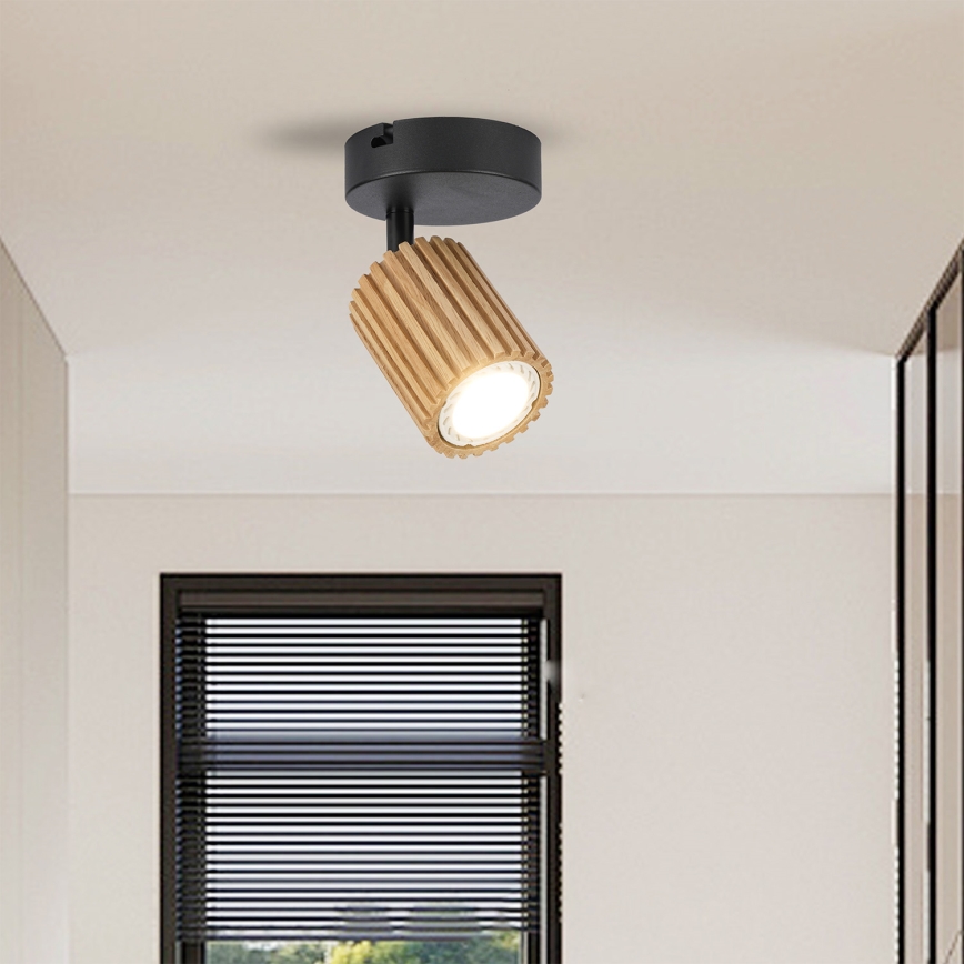 Brilagi - Applique murale spot MODERN WOOD 1xGU10/8W/230V hévéa/noir