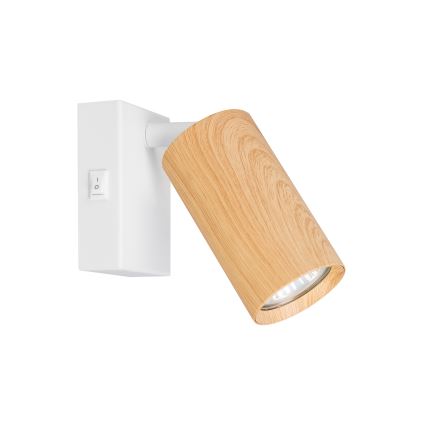 Brilagi - Applique murale spot SELE avec interrupteur 1xGU10/30W/230V blanc/décor chêne