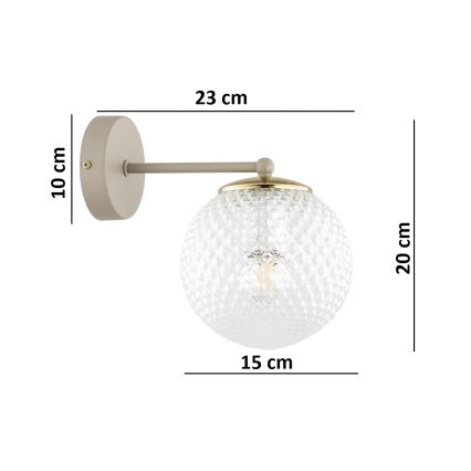 Brilagi - Applique murale STELLA 1xE27/60W/230V beige/doré