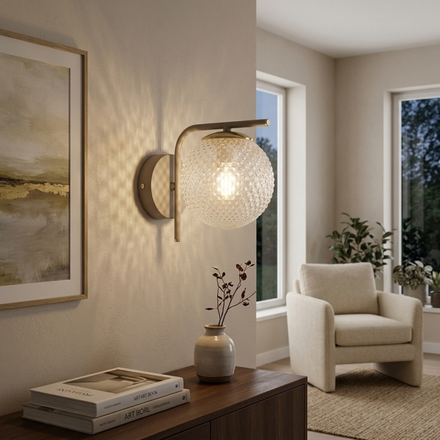 Brilagi - Applique murale STELLA 1xE27/60W/230V beige/doré