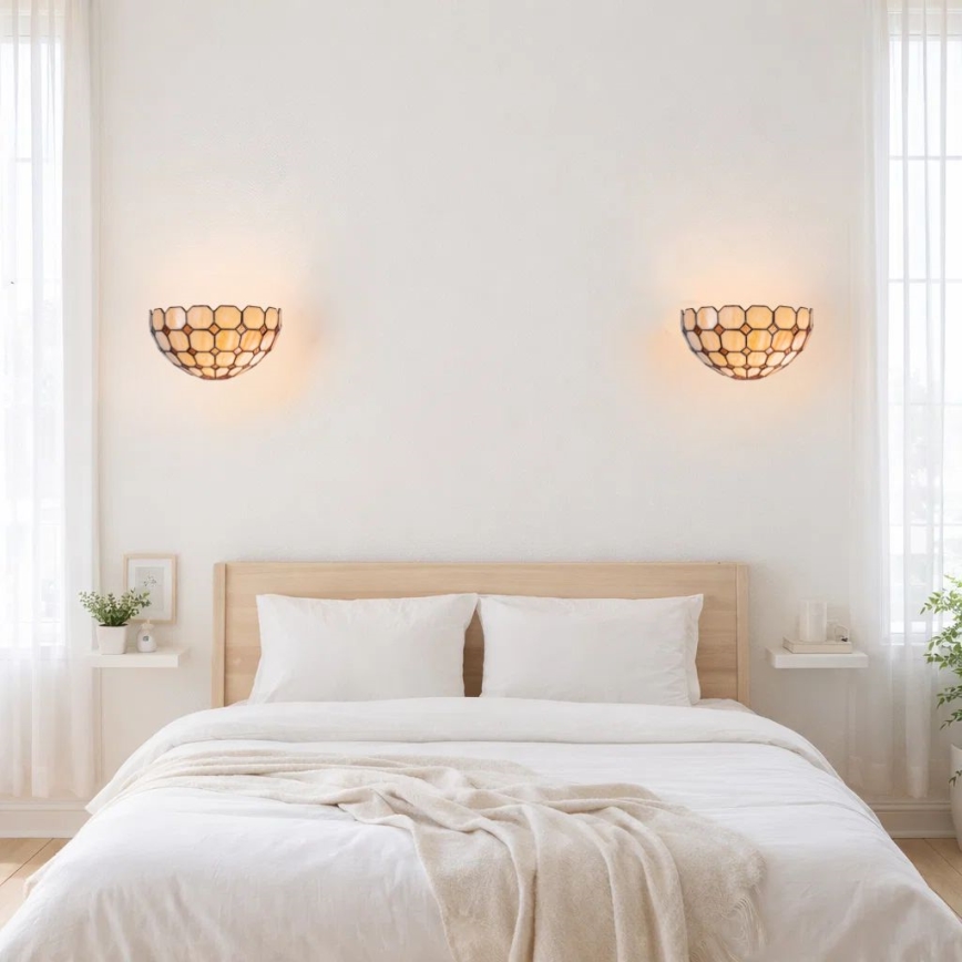 Brilagi - applique murale Tiffany en vitrail DORAN 1xE14/40W/230V