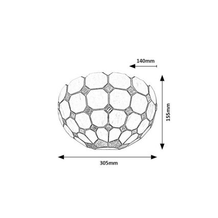 Brilagi - applique murale Tiffany en vitrail DORAN 1xE14/40W/230V
