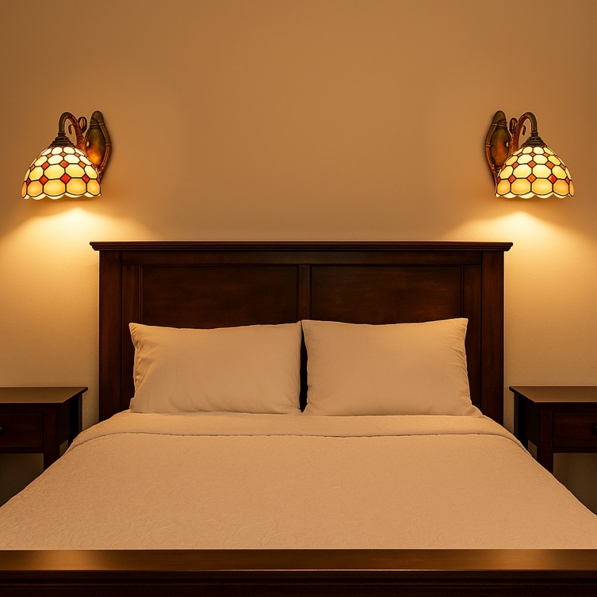 Brilagi - Applique murale Tiffany en vitrail DORAN 1xE27/40W/230V