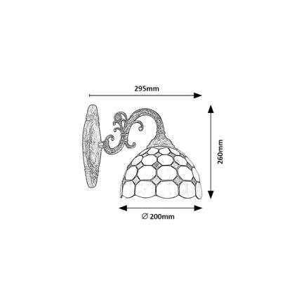 Brilagi - Applique murale Tiffany en vitrail DORAN 1xE27/40W/230V