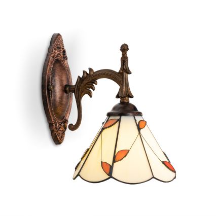 Brilagi - Applique murale Tiffany en vitrail FOLIA 1xE14/40W/230V
