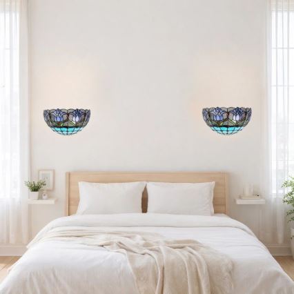 Brilagi - Applique murale Tiffany en vitrail LORAS 1xE14/40W/230V