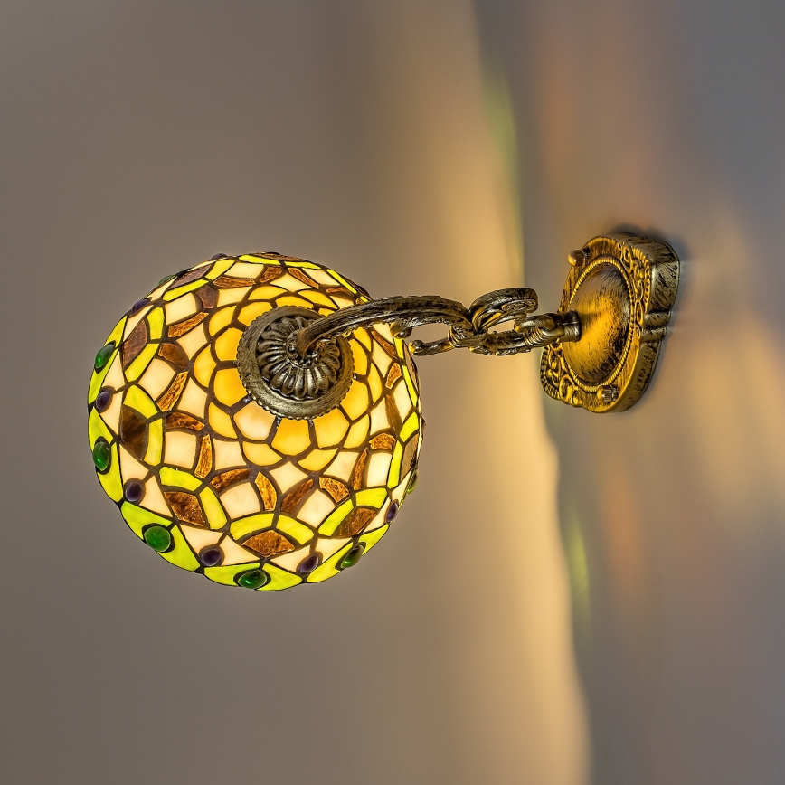 Brilagi - applique murale Tiffany en vitrail MARGARET 1xE27/40W/230V