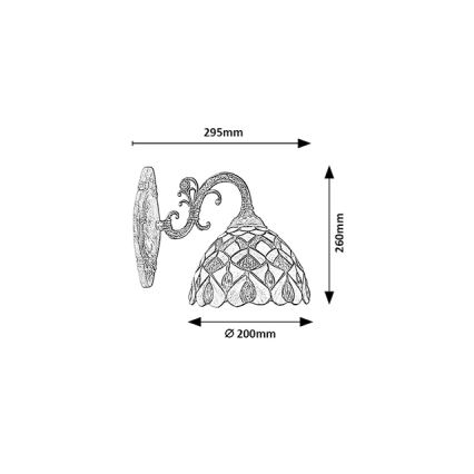 Brilagi - applique murale Tiffany en vitrail MARGARET 1xE27/40W/230V