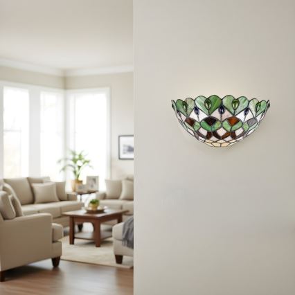Brilagi - Applique murale Tiffany en vitrail MARGARET 1xE27/40W/230V
