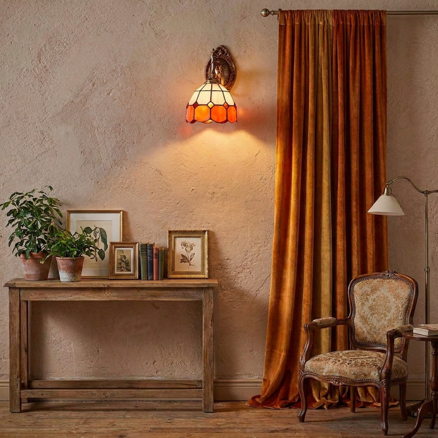Brilagi - applique murale Tiffany en vitrail SIENNA 1xE14/40W/230V