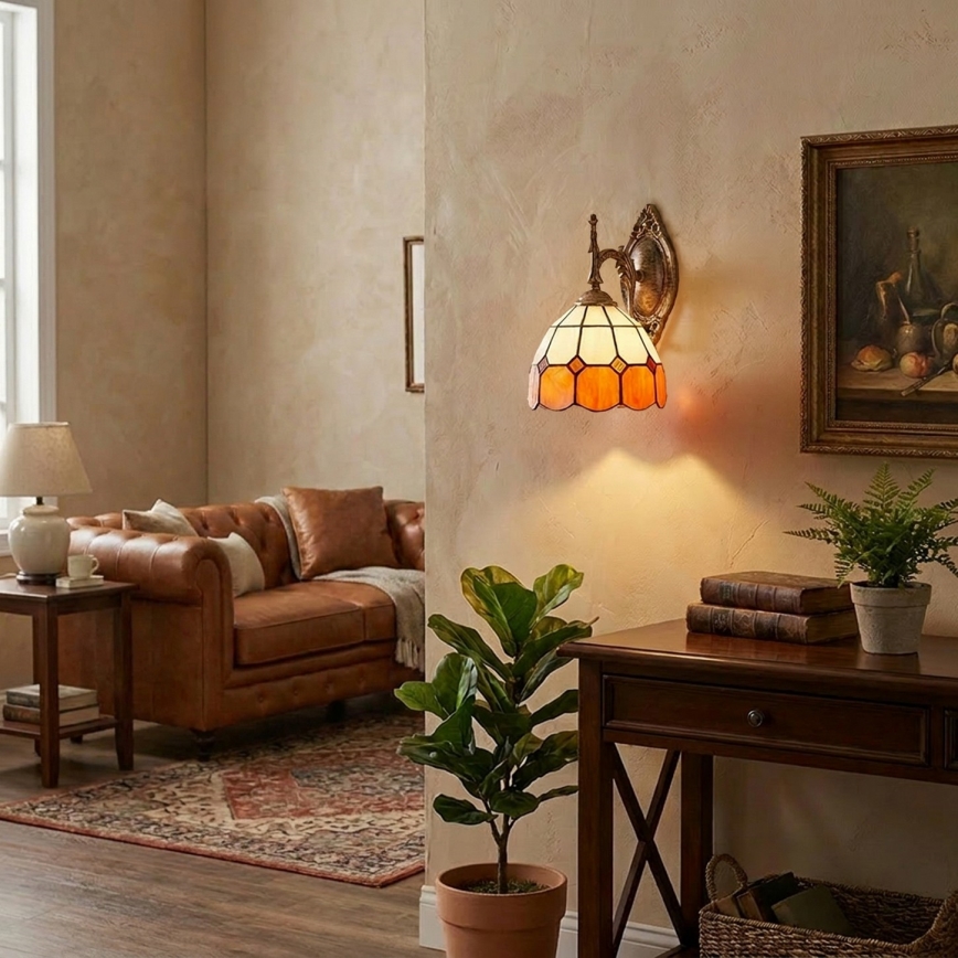 Brilagi - applique murale Tiffany en vitrail SIENNA 1xE14/40W/230V