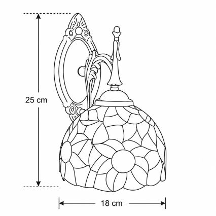 Brilagi - Applique murale Tiffany en vitrail SUNFLOWER 1xE14/40W/230V